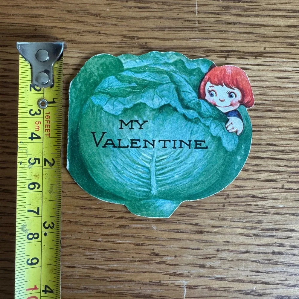 Vintage‎ Cabbage My Valentine Pop Up Card Girl I've Lost My Head Over You